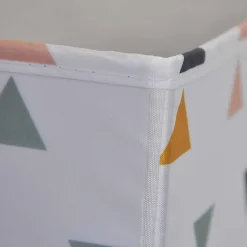 Boîte de rangement carrée en textile Mixxit motif triangles