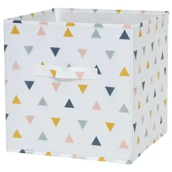Boîte de rangement carrée en textile Mixxit motif triangles