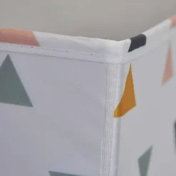 Boîte de rangement carrée en textile Mixxit motif triangles