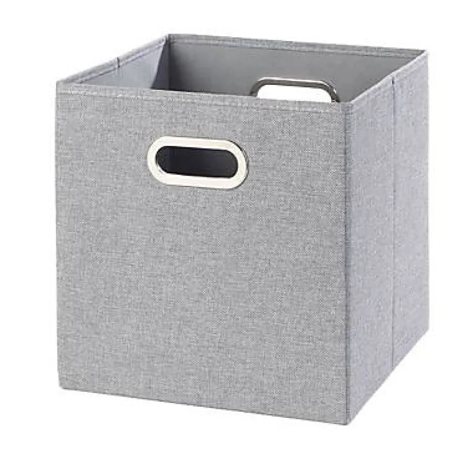 Boîte de rangement carrée en flanelle Mixxit coloris gris
