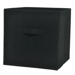 Boîte de rangement carrée en textile Mixxit coloris noir