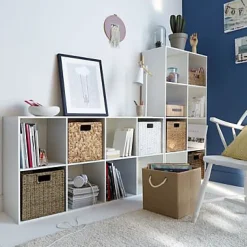 Boîte de rangement carrée en toile de jute Mixxit