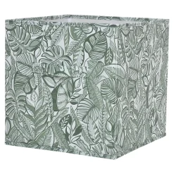 Boîte de rangement carrée en textile Mixxit coloris vert motif jungle
