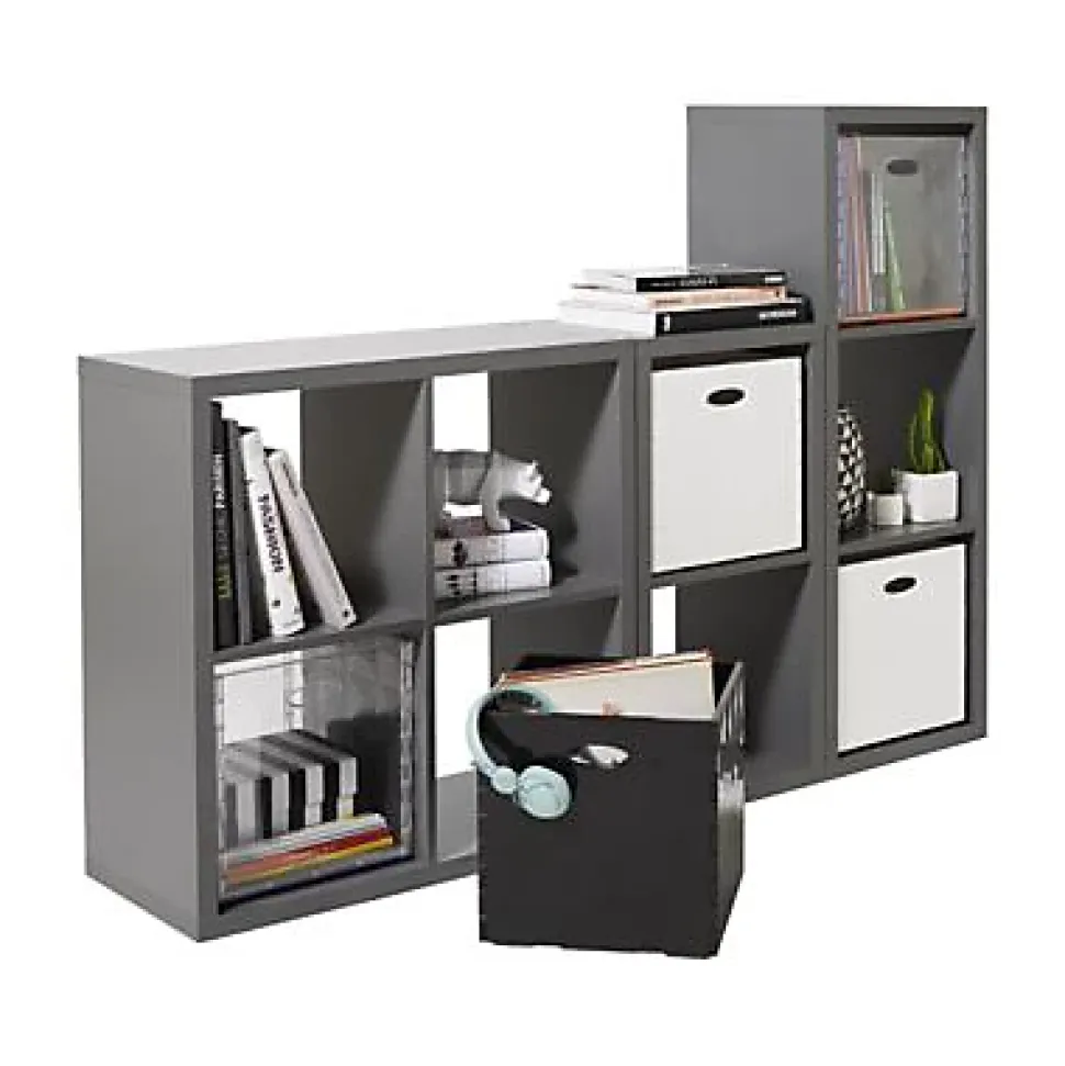 Boîte de rangement carrée en plastique Mixxit coloris blanc