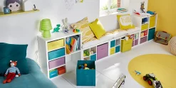 Boîte de rangement carrée en plastique Mixxit coloris blanc