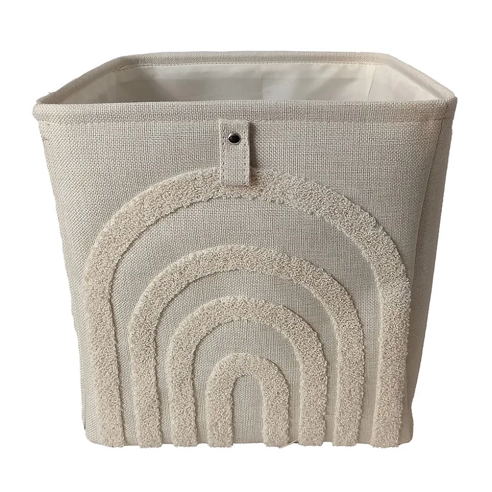 Boîte de rangement carrée en textile Mixxit motif arc en ciel