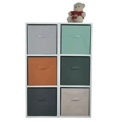Boîte de rangement carrée en textile Mixxit coloris taupe