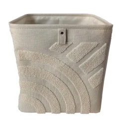 Boîte de rangement carrée en textile Mixxit motif soleil