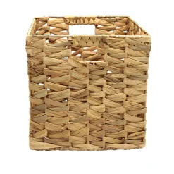 Boîte de rangement carrée en jacinthe d'eau tressé motif épais Mixxit