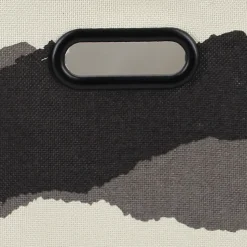 Boîte de rangement carrée en textile imprimé noir et blanc
