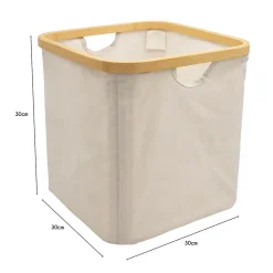 Boîte de rangement carrée en polycoton avec cadre Mixxit blanc