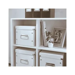 Boîte de rangement Cube en Carton Solide Taille Moyenne - Blanc