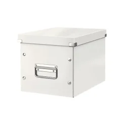 Boîte de rangement Cube en Carton Solide Taille Moyenne - Blanc