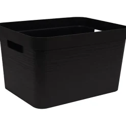 Boîte de rangement Décor Stone 30 L - Noir - 43 x 33 x 25,7 cm - EDA PLASTIQUE