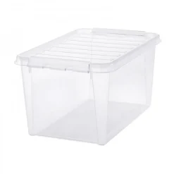 Boîte de rangement empilable 46 litres - Clips Blancs