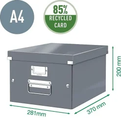Boîte de rangement en carton Taille Moyenne A4+ - Rouge