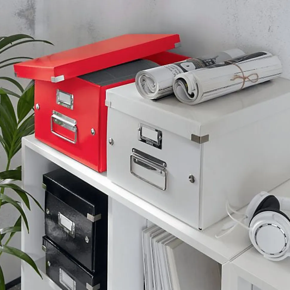 Boîte de rangement en carton Taille Moyenne A4+ - Rouge