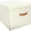 Boîte de rangement en carton rectangulaire blanche