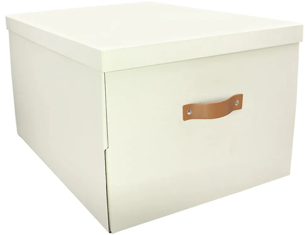 Boîte de rangement en carton rectangulaire blanche