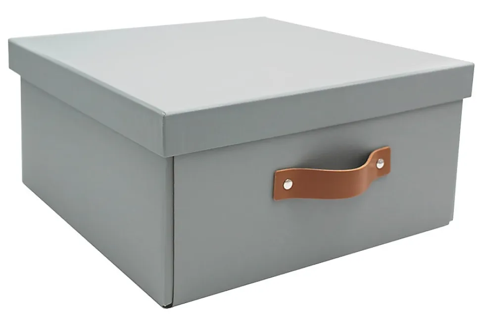 Boîte de rangement en carton avec couvercle Mixxit gris