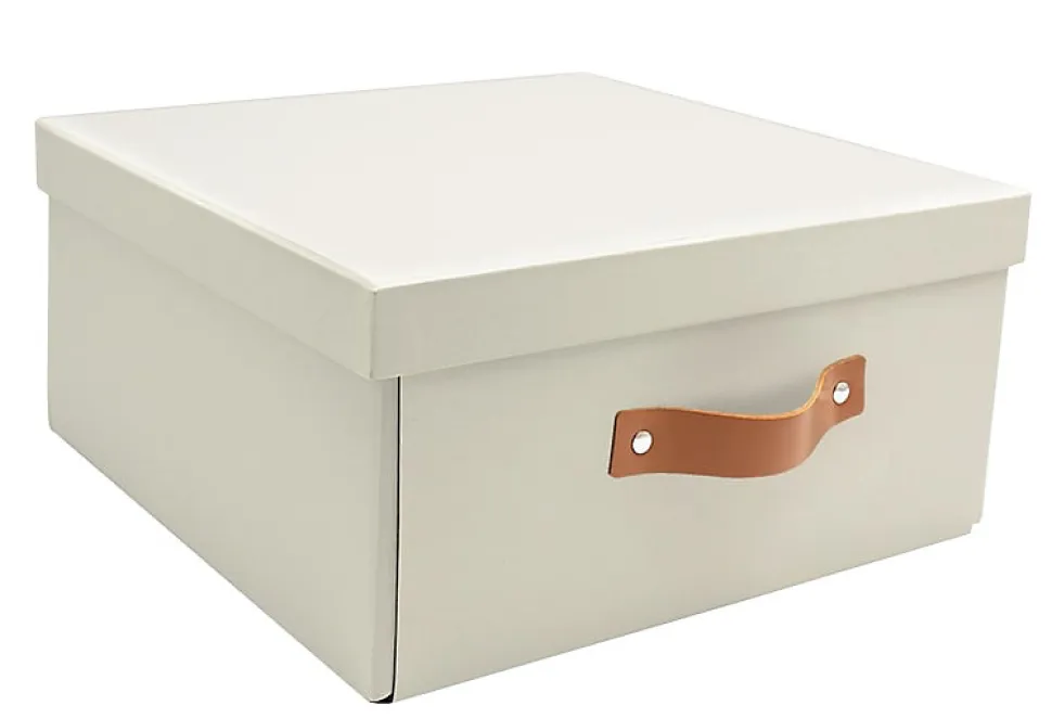 Boîte de rangement en carton rectangulaire Mixxit blanc