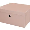 Boîte de rangement en carton rectangulaire rose