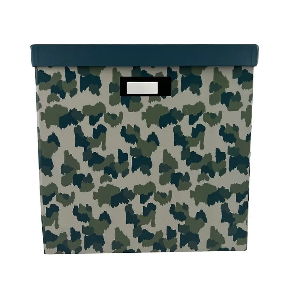 Boîte de rangement en carton avec couvercle Norasia motif camouflage