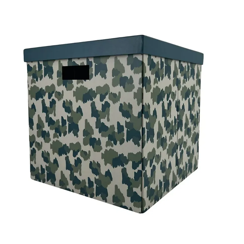 Boîte de rangement en carton avec couvercle Norasia motif camouflage