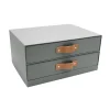 Boîte de rangement en carton vice-versa 2 tiroirs gris