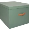 Boîte de rangement en carton avec couvercle vert