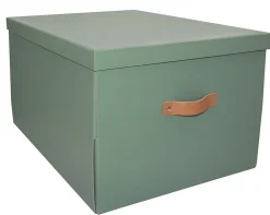 Boîte de rangement en carton avec couvercle vert