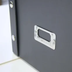Boîte de rangement en carton noir avec couvercle gris 35 x 28 x 18 cm