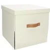 Boîte de rangement en carton avec couvercle Mixxit blanc