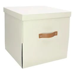 Boîte de rangement en carton avec couvercle Mixxit blanc