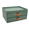 Boîte de rangement en carton vice-versa 2 tiroirs vert