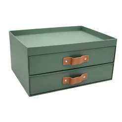 Boîte de rangement en carton vice-versa 2 tiroirs vert