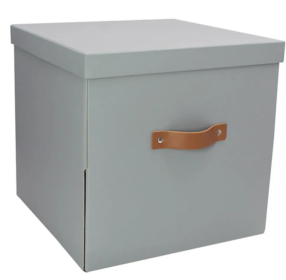 Boîte de rangement en carton rectangulaire Mixxit gris