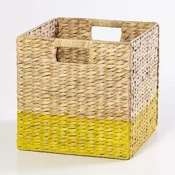 Boîte de rangement en fibre naturelle Mixxit coloris jaune