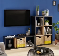 Boîte de rangement en fibre naturelle Mixxit coloris jaune