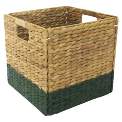 Boîte de rangement en fibre naturelle Mixxit coloris vert
