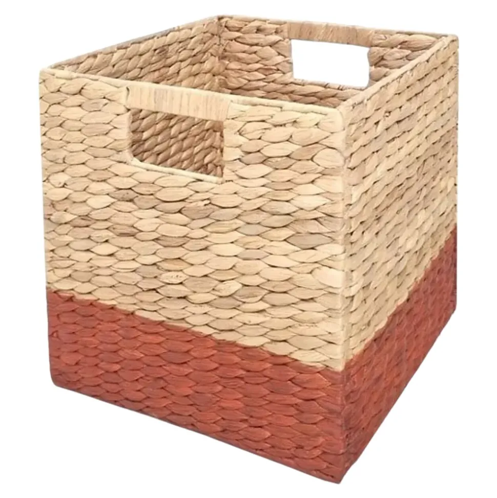 Boîte de rangement en fibre naturelle Mixxit coloris terracotta