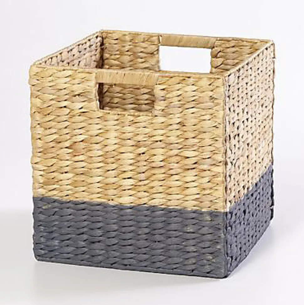 Boîte de rangement en fibre naturelle Mixxit coloris gris
