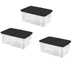 Boîte de rangement en plastique transparent 41,5 L vendue par 3 pièces