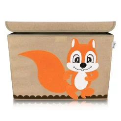 Boîte de rangement en tissu pour enfant grand modèle "écureuil" avec couvercle Lifeney