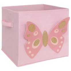 Boîte de rangement enfant papillon Joey rose 29x29cm - Atmosphera