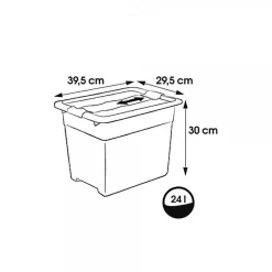 Boîte de rangement jouet avec couvercle 24 litres - Transparent