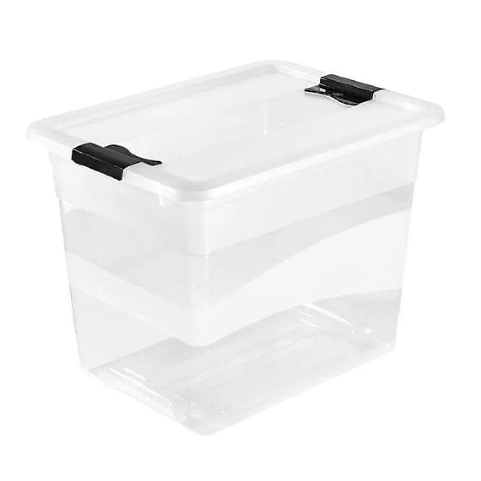 Boîte de rangement jouet avec couvercle 24 litres - Transparent
