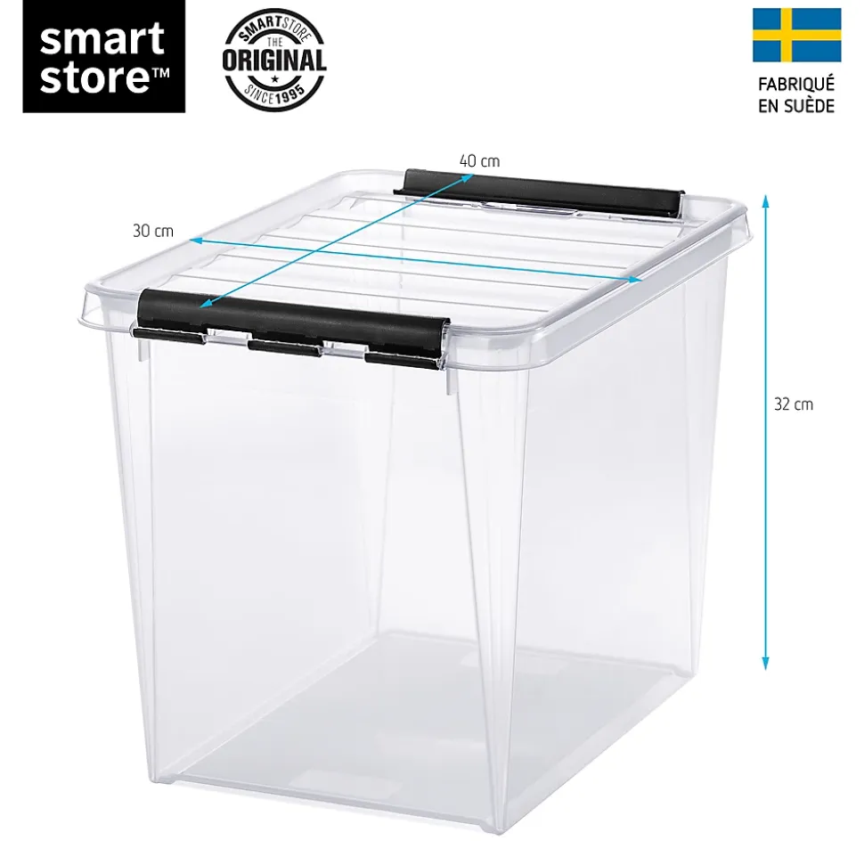 Boîte de rangement 25L empilable SmartStore Classic Orthex 16 P. 40 cm transparent