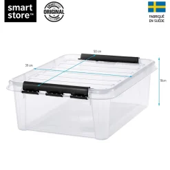Boîte de rangement 21L empilable SmartStore Classic Orthex 24 P. 50 cm transparent
