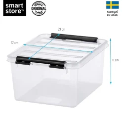 Boîte de rangement 2L empilable SmartStore Classic 2 Orthex P. 21 cm transparent